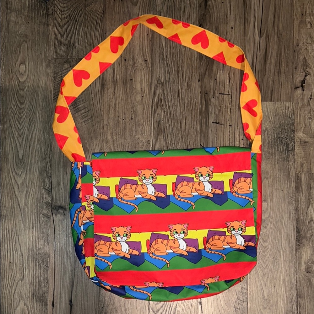 Colorful Cat Print Shoulder Bag